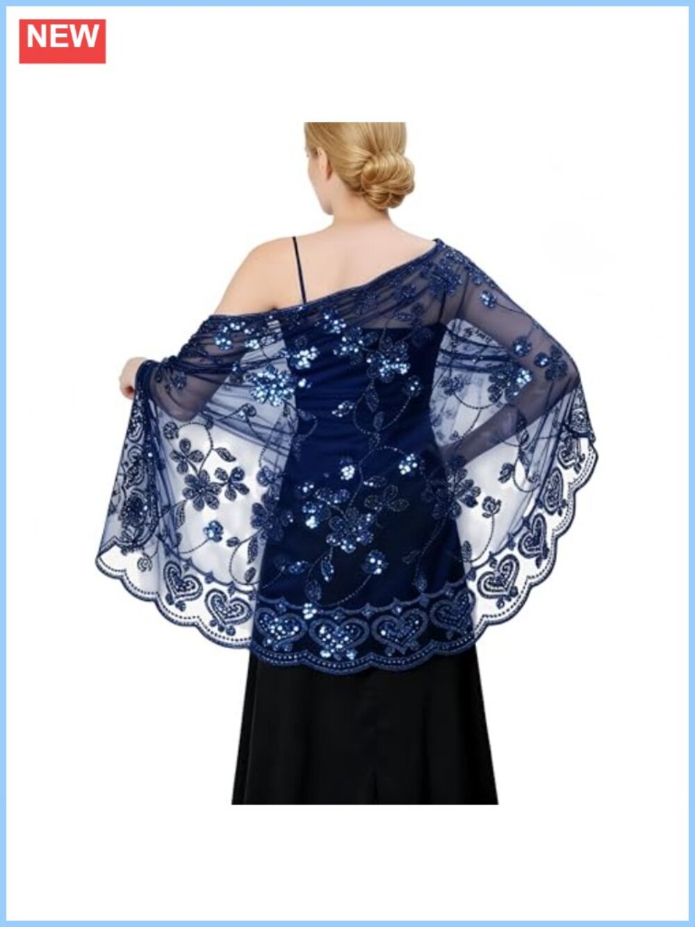 Sequin Shawl Wrap Wedding Evening Party Scarf Sheer Mesh
